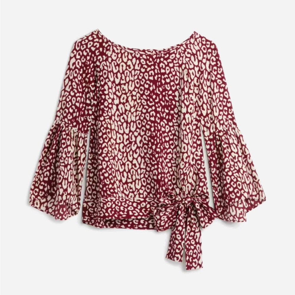 Michael Michael Kors burgundy sweetheart tie blouse